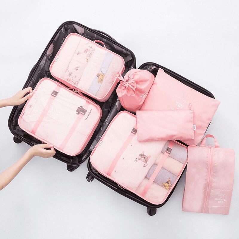 Kit 7 Bolsas Organizadoras Para Mala de Viagem STORAGE BAG - [PAGUE 4 LEVE 7 - SUPER PROMOÇÃO POR TEMPO LIMITADO] Diproposito  Ofertas Rosa 